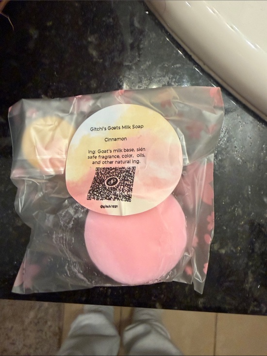 The Unbranded Brand Other - Pink Floral Wrapped Soap Disc - Girly Gift Packaging and aloe soap